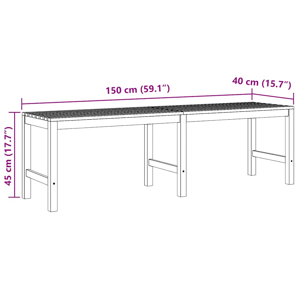 Panchina da Giardino 150 cm in Legno Massello di Teak | homemem39