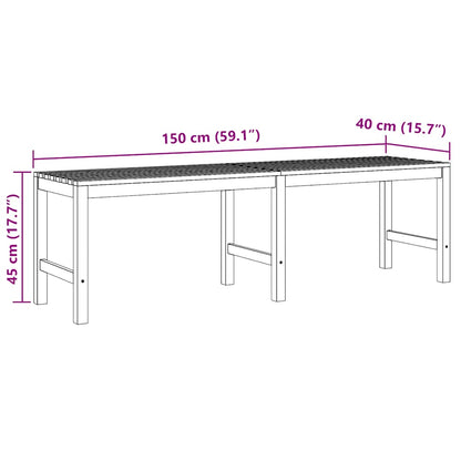 Panchina da Giardino 150 cm in Legno Massello di Teak | homemem39