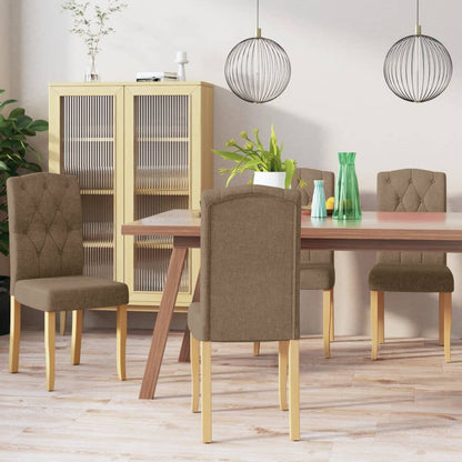 Sedie da Pranzo 4 pz Tortora in Tessuto | homemem39