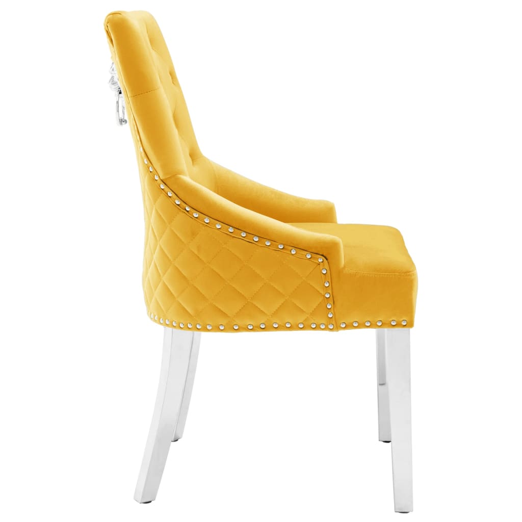 Sedie da Pranzo 2 pz Giallo in Velluto | homemem39
