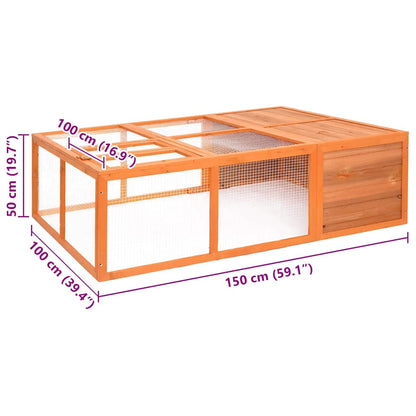 Gabbia per Animali da Giardino 150x100x50 cm Massello di Abete - homemem39