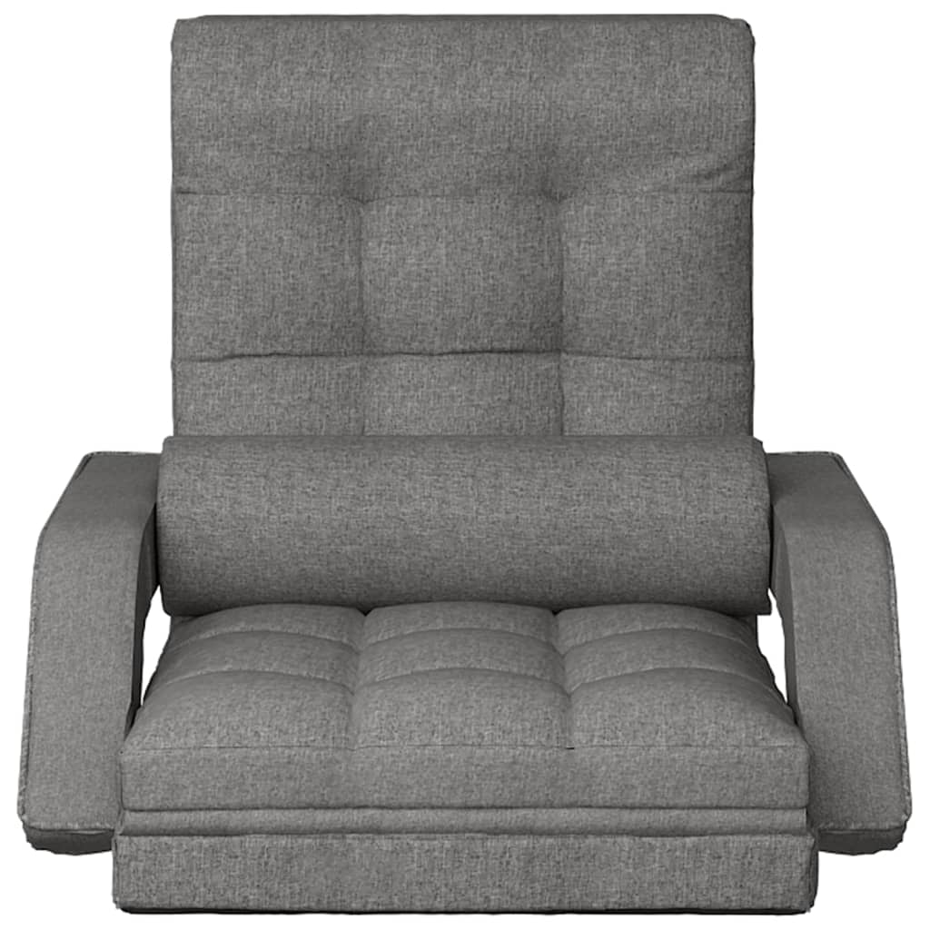 Sedia da Terra Pieghevole Funzione Letto Tessuto Grigio Chiaro | homemem39