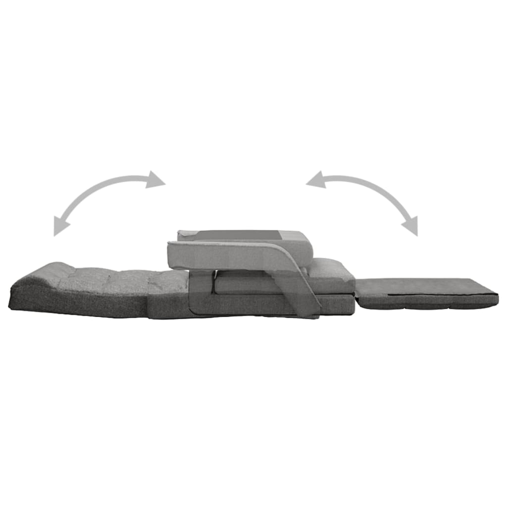 Sedia da Terra Pieghevole Funzione Letto Tessuto Grigio Chiaro | homemem39
