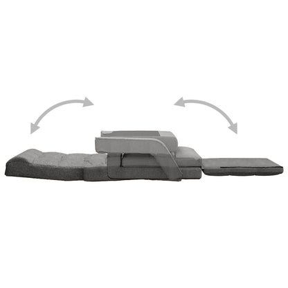 Sedia da Terra Pieghevole Funzione Letto Tessuto Grigio Chiaro | homemem39