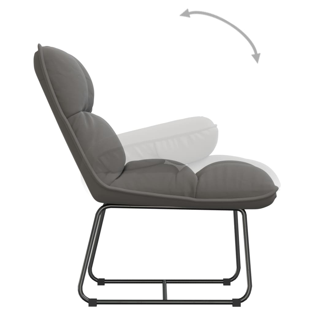 Poltrona con Struttura in Metallo Grigio Chiaro in Velluto | homemem39