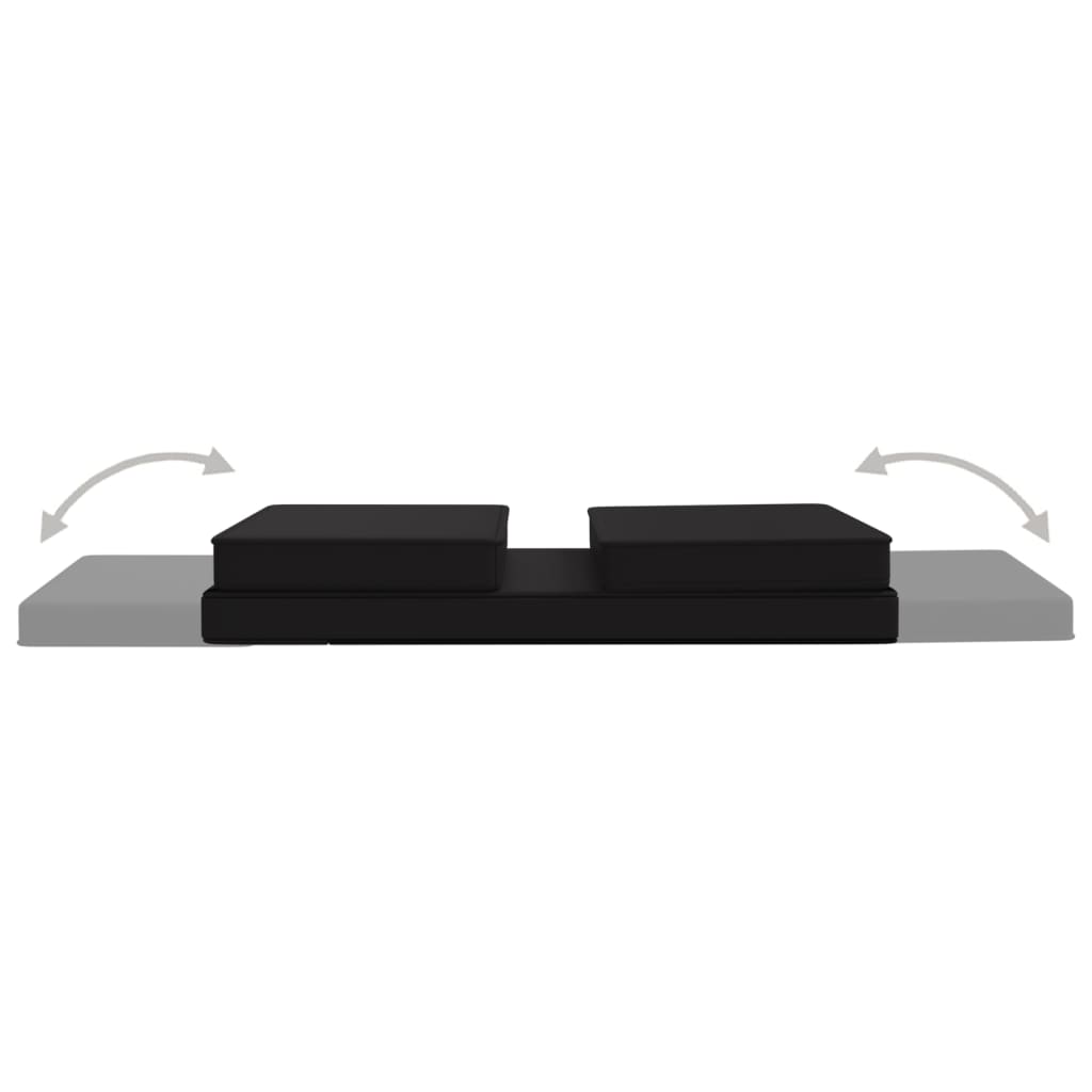Sedia a Sdraio da Terra Pieghevole Nera in Similpelle | homemem39