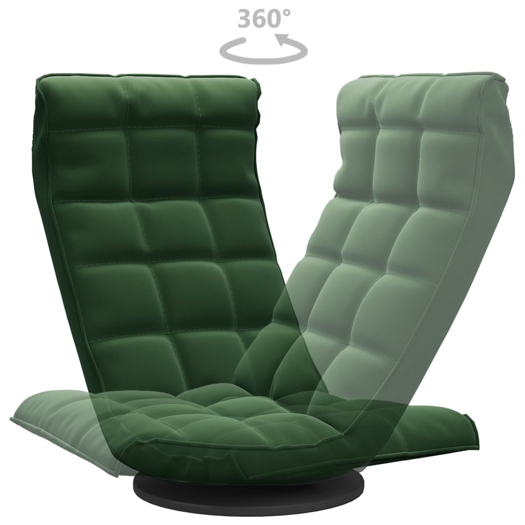 Sedia da Pavimento Girevole Verde Scuro in Velluto | homemem39