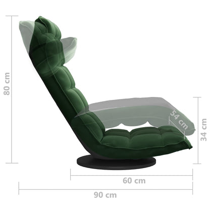 Sedia da Pavimento Girevole Verde Scuro in Velluto | homemem39