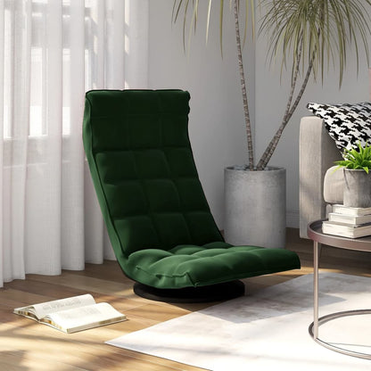 Sedia da Pavimento Girevole Verde Scuro in Velluto | homemem39