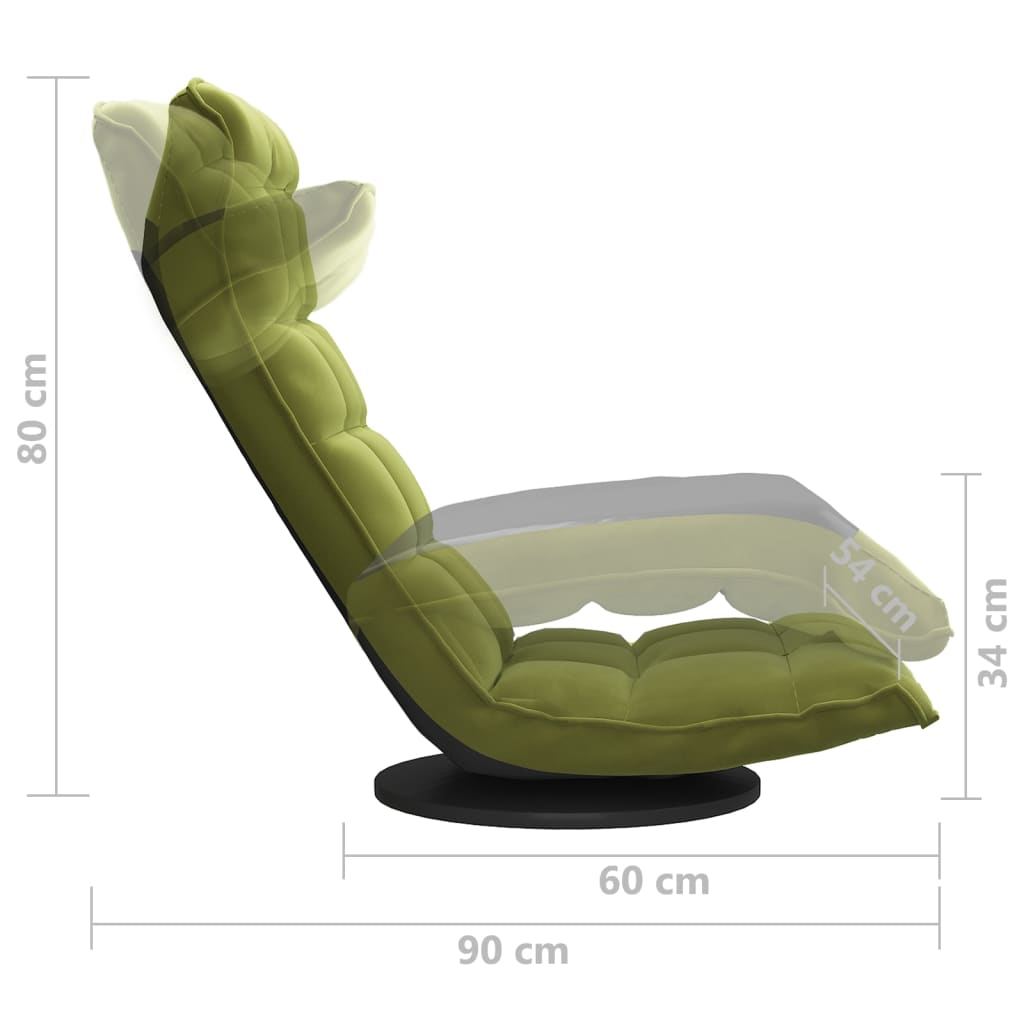 Sedia da Pavimento Girevole Verde Chiaro in Velluto | homemem39