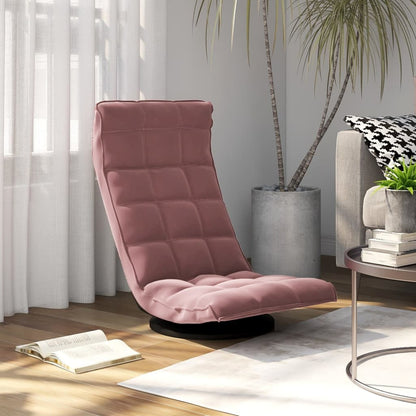 Sedia da Pavimento Girevole Rosa in Velluto | homemem39