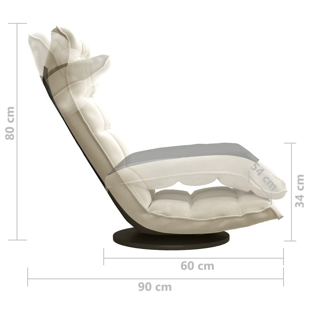 Sedia da Pavimento Girevole Crema in Velluto | homemem39