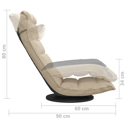 Sedia da Pavimento Girevole Crema in Tessuto | homemem39