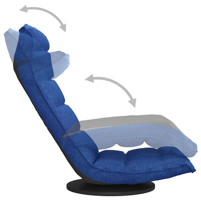 Sedia da Pavimento Girevole Blu in Tessuto | homemem39