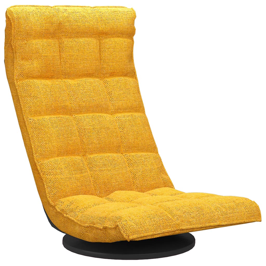 Sedia da Pavimento Girevole Giallo Senape in Tessuto | homemem39