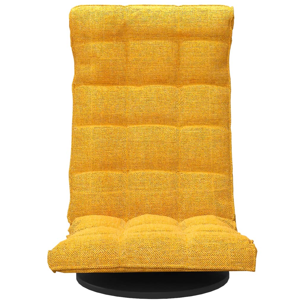 Sedia da Pavimento Girevole Giallo Senape in Tessuto | homemem39