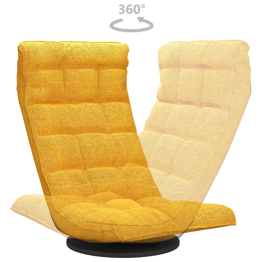 Sedia da Pavimento Girevole Giallo Senape in Tessuto | homemem39