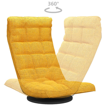 Sedia da Pavimento Girevole Giallo Senape in Tessuto | homemem39