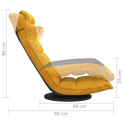 Sedia da Pavimento Girevole Giallo Senape in Tessuto | homemem39
