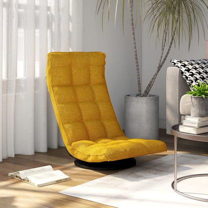 Sedia da Pavimento Girevole Giallo Senape in Tessuto | homemem39