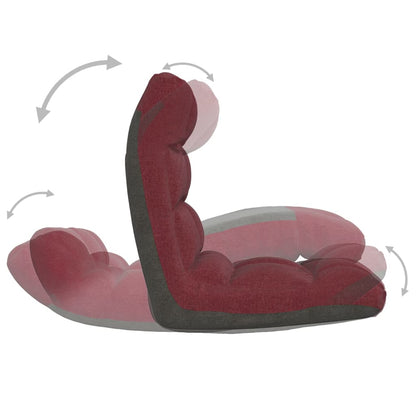 Sedia a Sdraio da Terra Pieghevole Rosso Vino in Tessuto