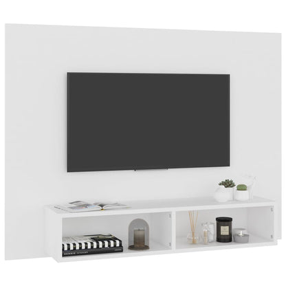Mobile TV a Muro Bianco 120x23,5x90 cm in Legno Multistrato