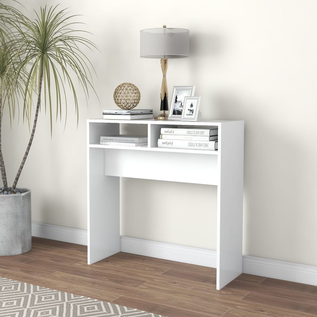 Tavolino Consolle Bianco 78x30x80 cm in Legno Multistrato - homemem39