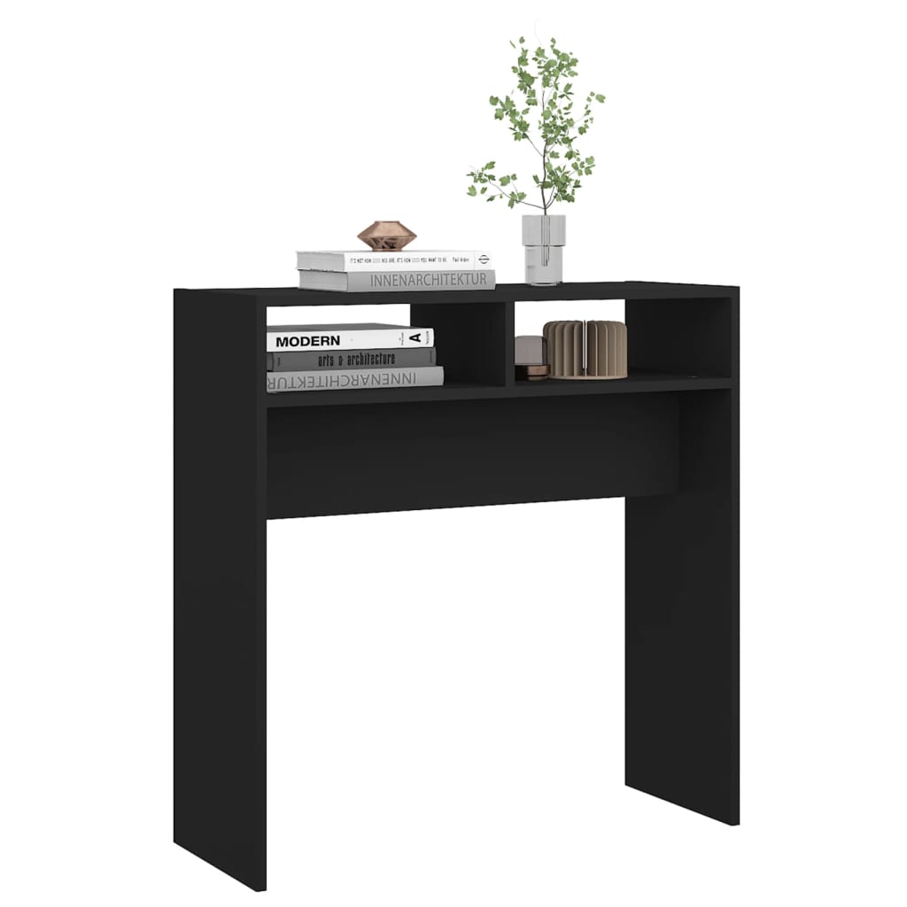 Tavolino Consolle Nero 78x30x80 cm in Legno Multistrato | homemem39