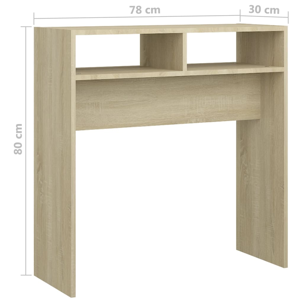 Tavolino Consolle Rovere Sonoma 78x30x80cm in Legno Multistrato - homemem39
