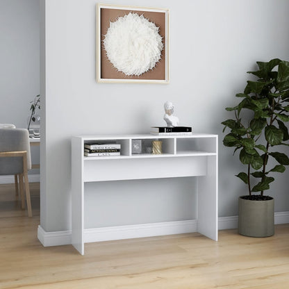 Tavolino Consolle Bianco 105x30x80 cm in Legno Multistrato - homemem39