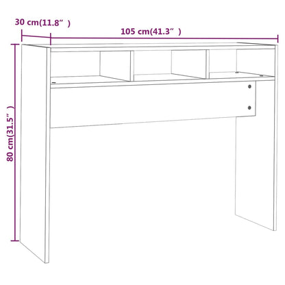 Tavolino Consolle Bianco 105x30x80 cm in Legno Multistrato - homemem39