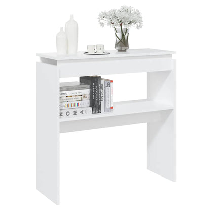 Tavolino Consolle Bianco 80x30x80 cm in Legno Multistrato - homemem39