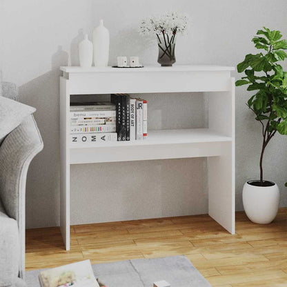 Tavolino Consolle Bianco 80x30x80 cm in Legno Multistrato - homemem39
