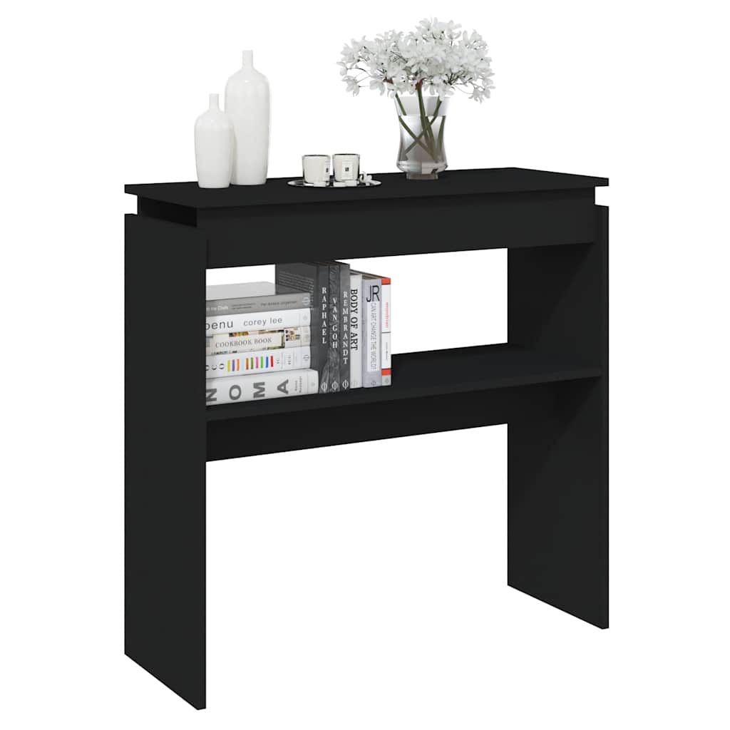 Tavolino Consolle Nero 80x30x80 cm in Legno Multistrato - homemem39