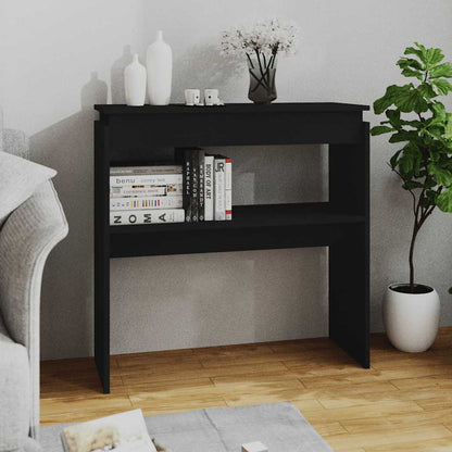 Tavolino Consolle Nero 80x30x80 cm in Legno Multistrato - homemem39