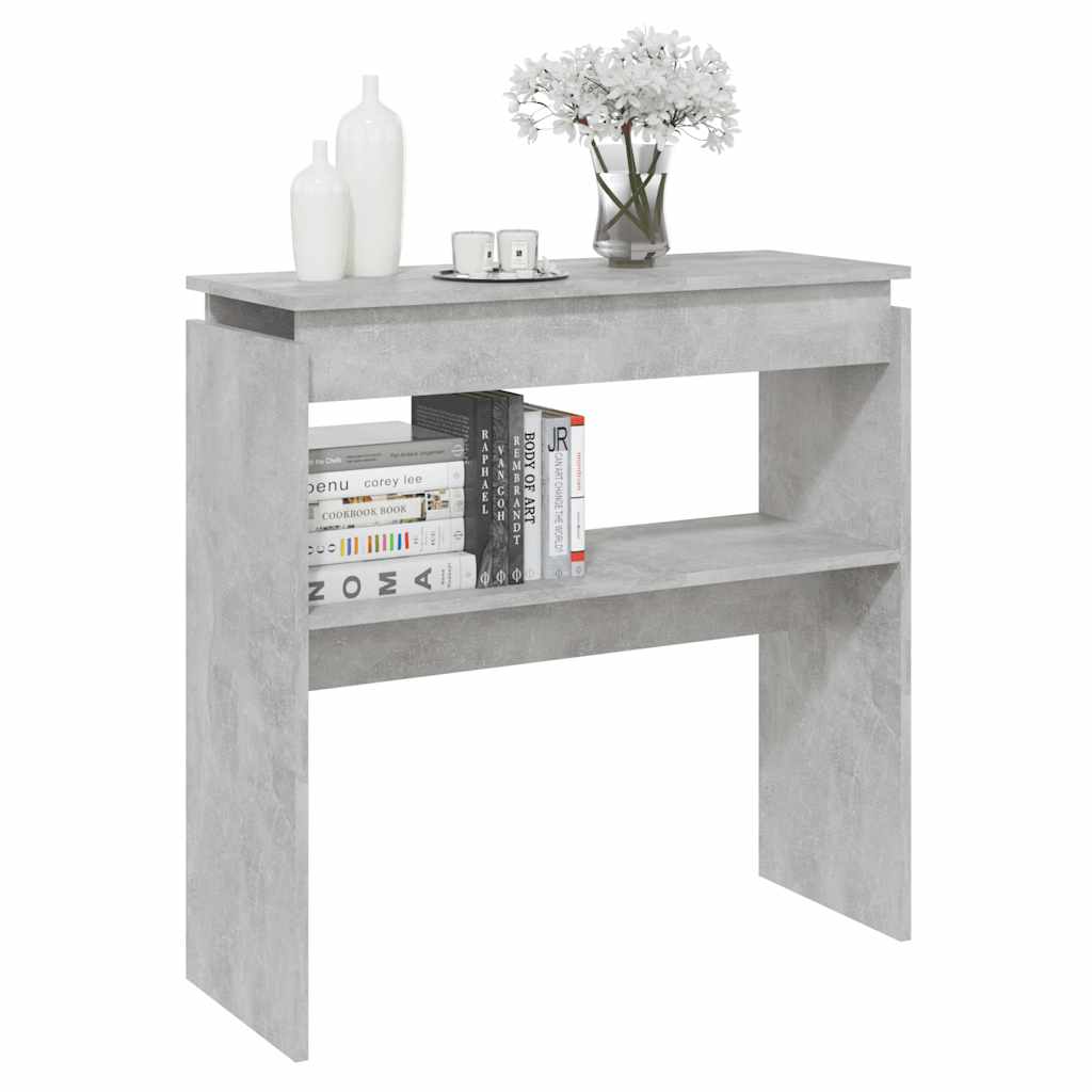 Tavolino Consolle Grigio Cemento 80x30x80cm Legno Multistrato - homemem39