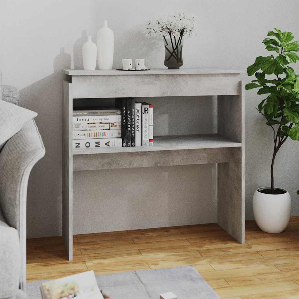 Tavolino Consolle Grigio Cemento 80x30x80cm Legno Multistrato | homemem39