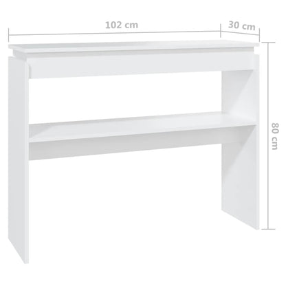 Tavolino Consolle Bianco 102x30x80 cm in Legno Multistrato - homemem39