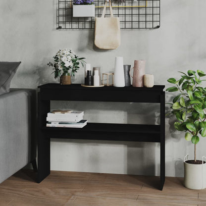 Tavolino Consolle Nero 102x30x80 cm in Legno Multistrato - homemem39
