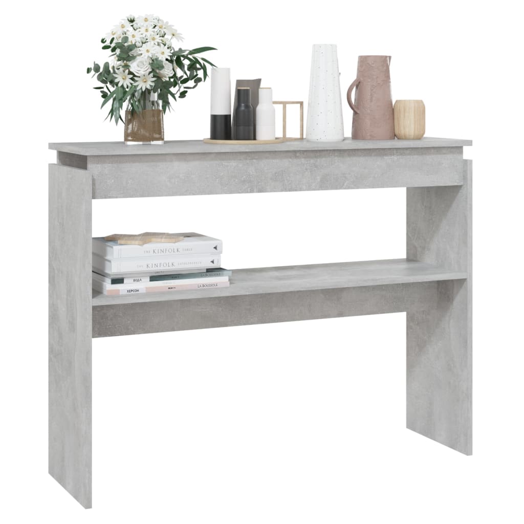 Tavolino Consolle Grigio Cemento 102x30x80cm Legno Multistrato - homemem39