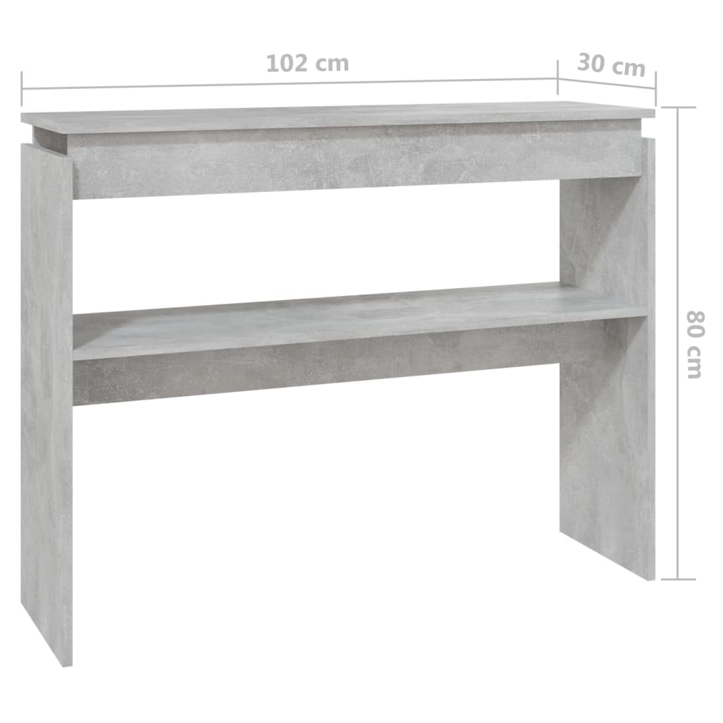 Tavolino Consolle Grigio Cemento 102x30x80cm Legno Multistrato - homemem39