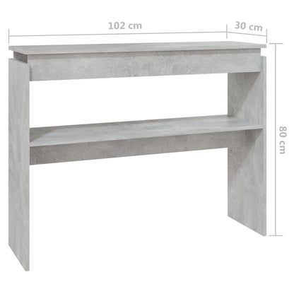 Tavolino Consolle Grigio Cemento 102x30x80cm Legno Multistrato - homemem39