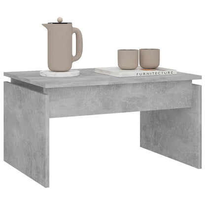 Tavolino da Salotto Grigio Cemento 68x50x38cm Legno Multistrato