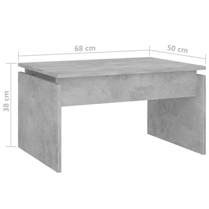 Tavolino da Salotto Grigio Cemento 68x50x38cm Legno Multistrato