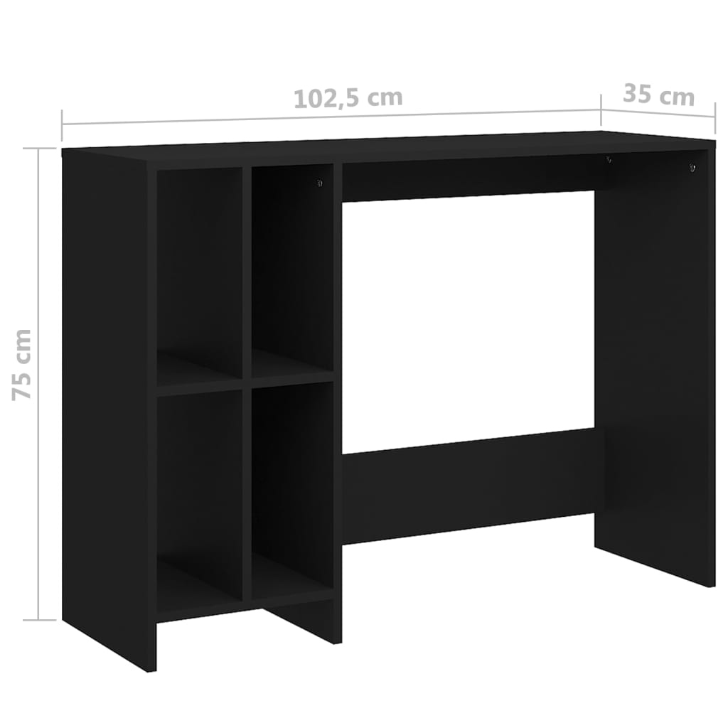 Scrivania per Portatile Nera 102,5x35x75 cm Legno Multistrato - homemem39
