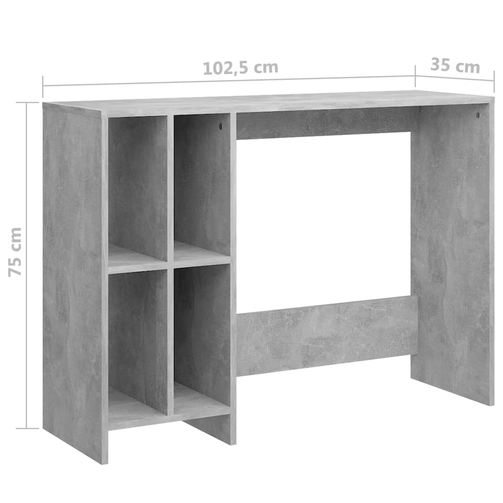 Scrivania Portatile Grigio Cemento 102,5x35x75 cm Multistrato - homemem39