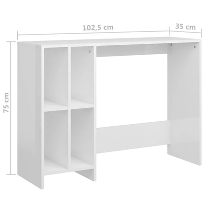 Scrivania Portatile Bianco Lucido 102,5x35x75 cm Multistrato - homemem39