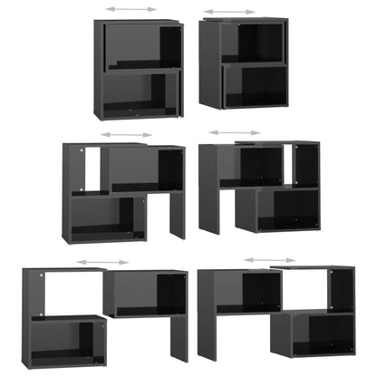 Mobile Porta TV Nero Lucido 104x30x52 cm in Legno Multistrato - homemem39
