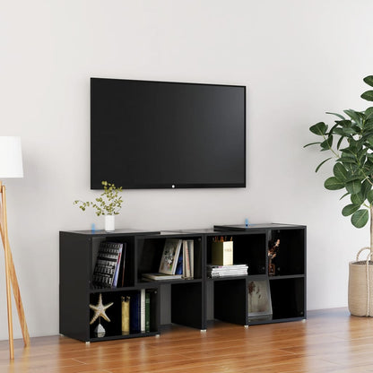 Mobile Porta TV Nero Lucido 104x30x52 cm in Legno Multistrato - homemem39