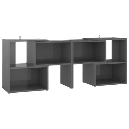 Mobile Porta TV Grigio Lucido 104x30x52 cm in Legno Multistrato - homemem39